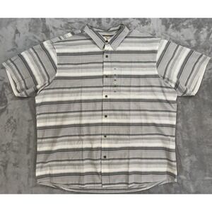 RedHead Shirt Mens 3XL Gray Striped Button Up Short‎ Sleeve Chest Pocket NWT